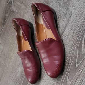 Nine West Burgandy Loafers Size 7.5